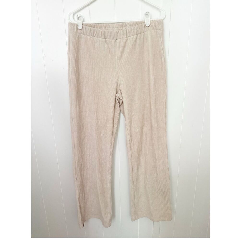 Barefoot dreams stretch cord wide leg pants stone size medium